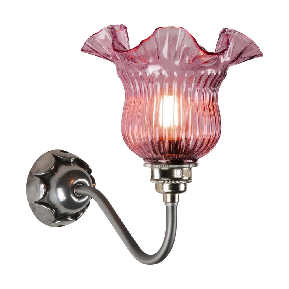 Mia Uplight Pewter With Azalea Glass