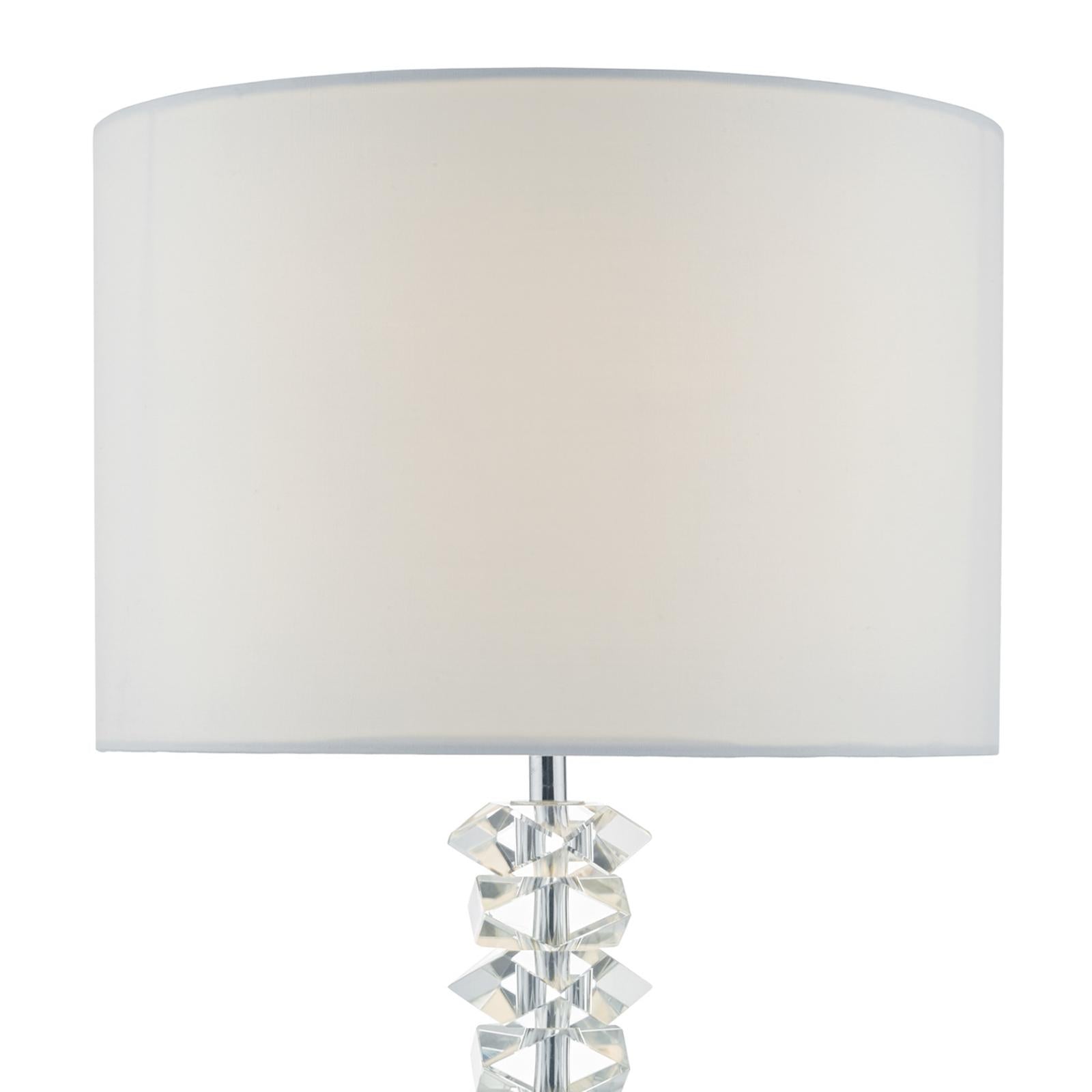 Mina Table Lamp Polished Chrome & Crystal With Shade