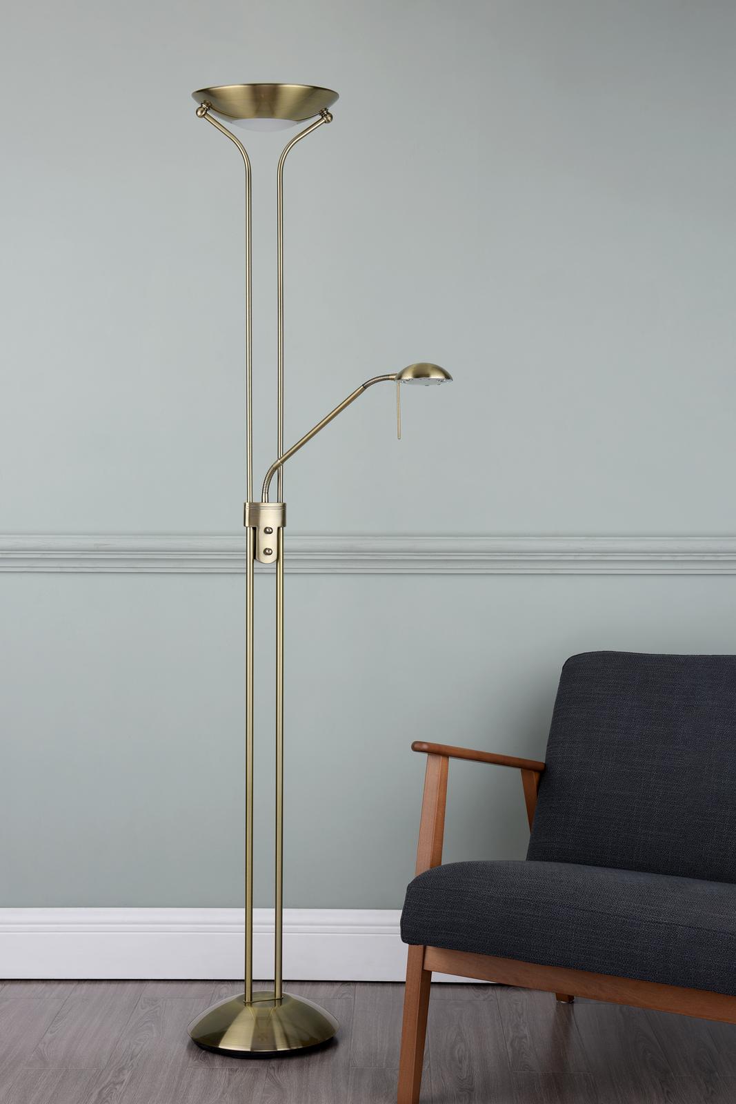 Montana Mother & Child Floor Lamp Antique Brass