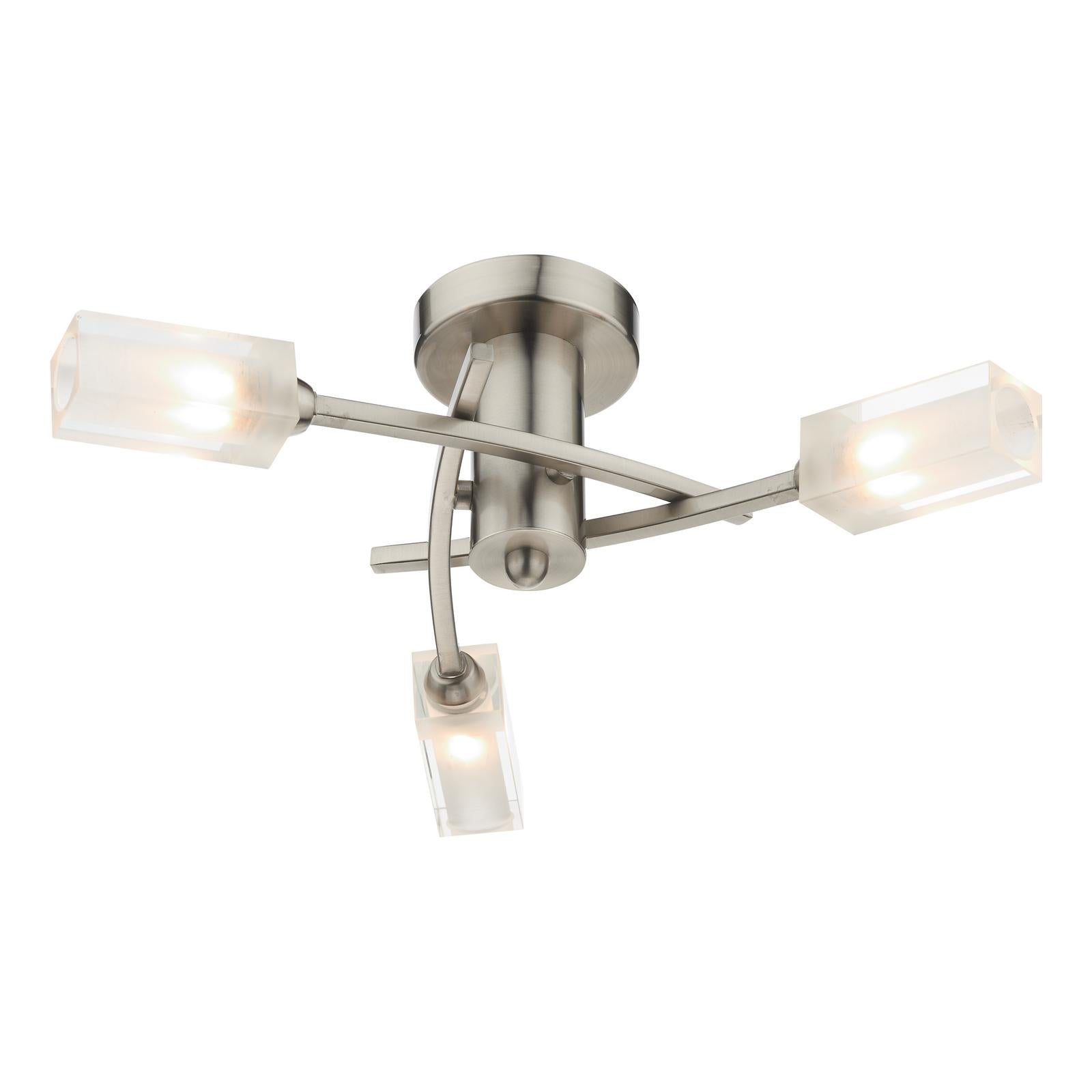 Morgan 3 Light Semi Flush Satin Chrome