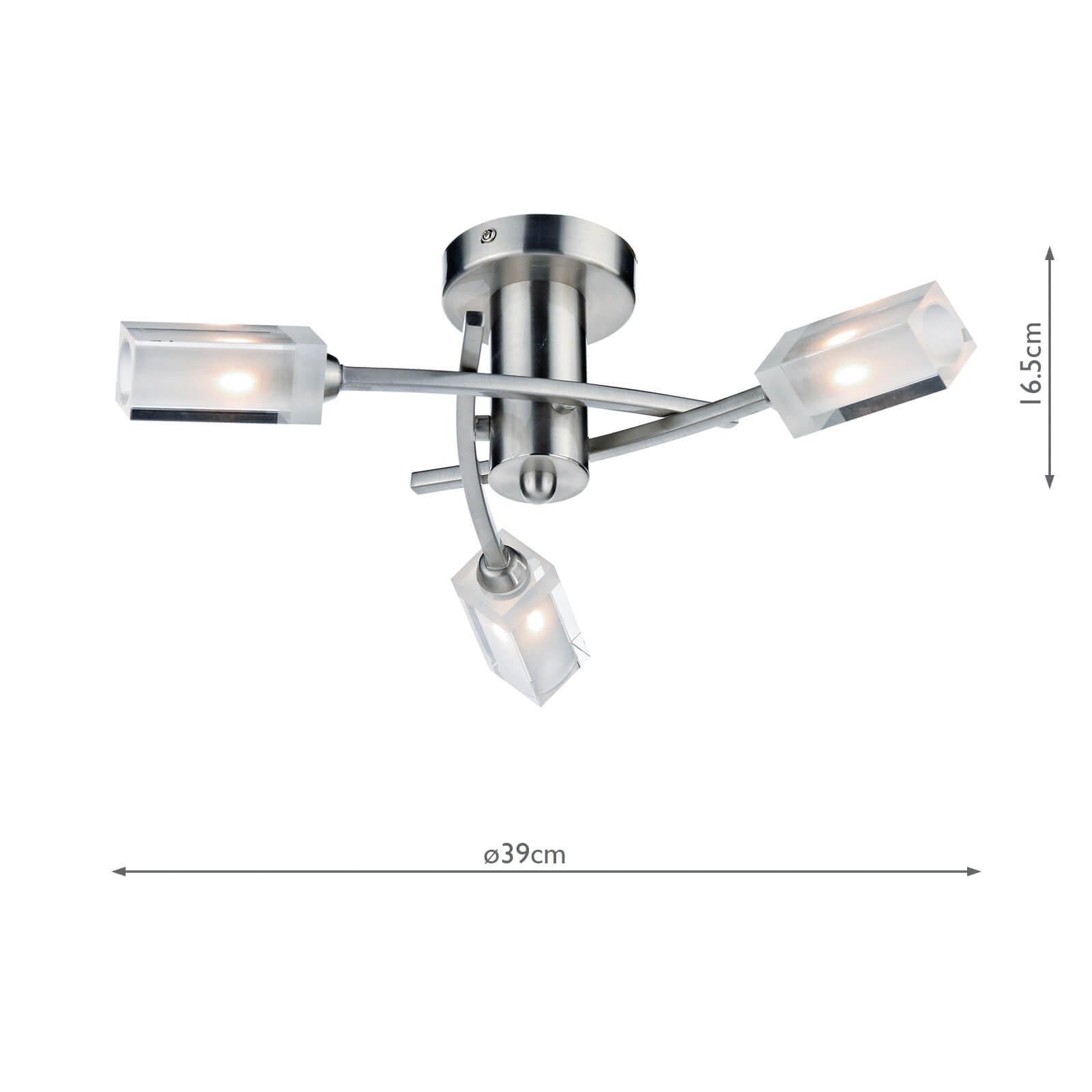 Morgan 3 Light Semi Flush Satin Chrome