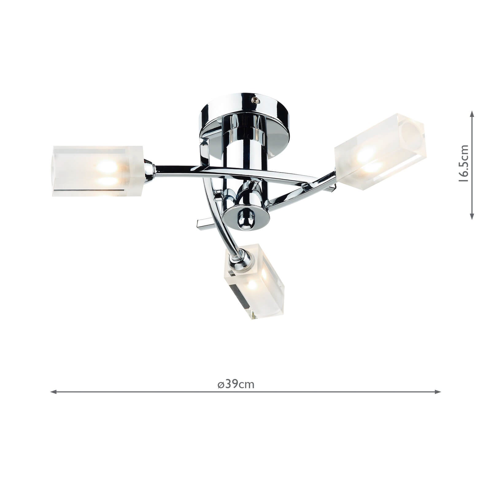Morgan 3 Light Semi Flush Polished Chrome