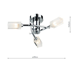 Morgan 3 Light Semi Flush Polished Chrome