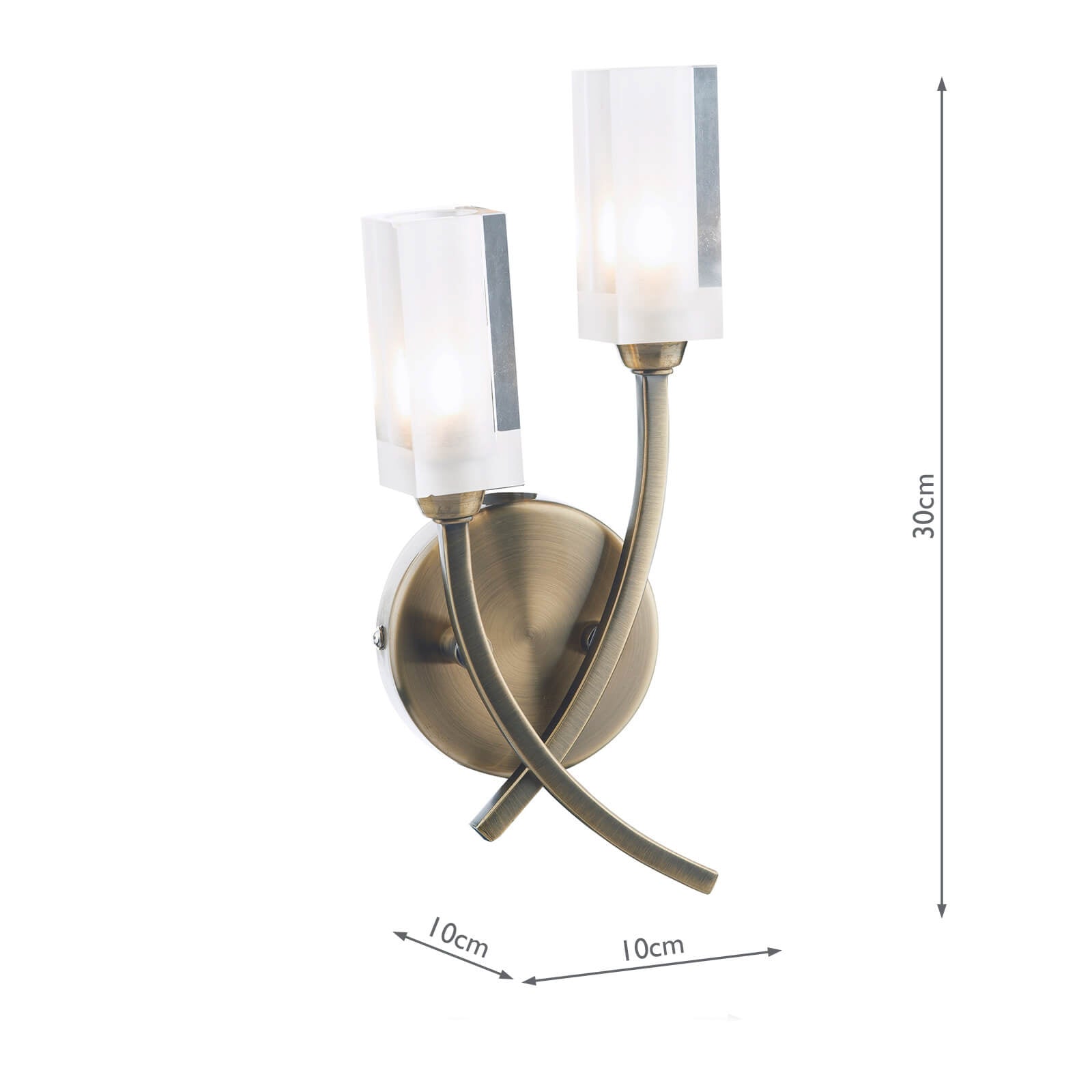 Morgan Double Wall Bracket Antique Brass