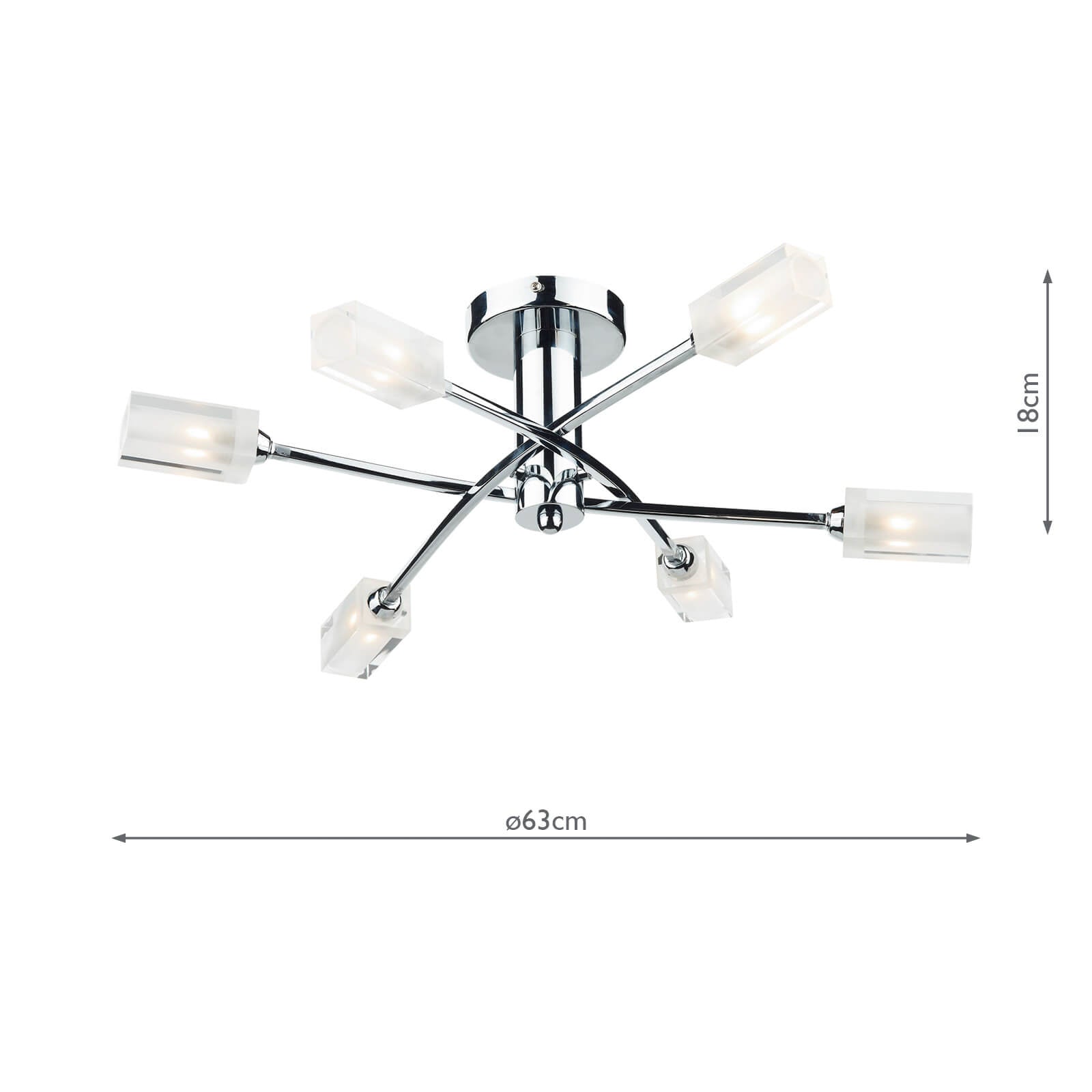Morgan 6 Light Semi Flush Polished Chrome