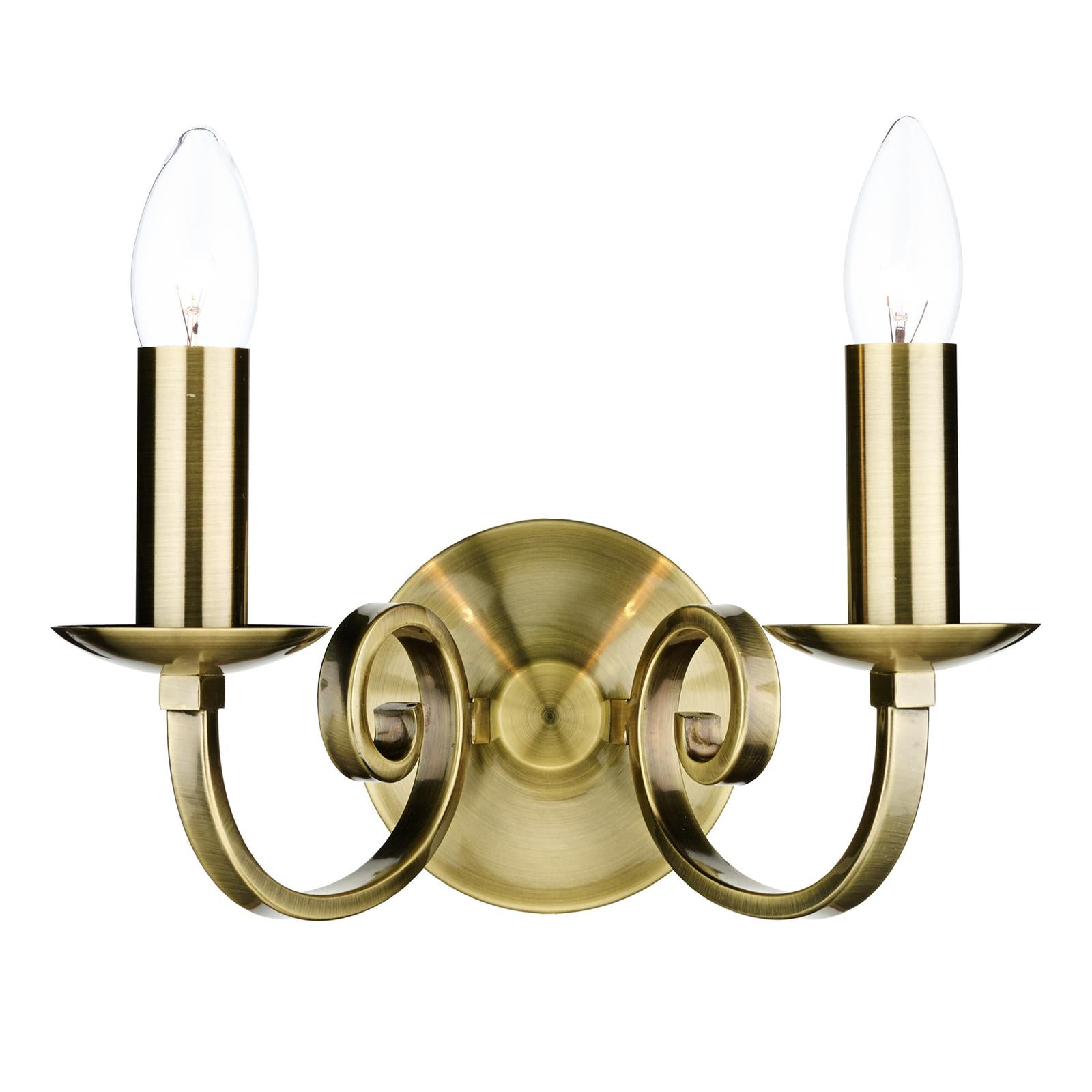 Murray Double Wall Bracket Antique Brass