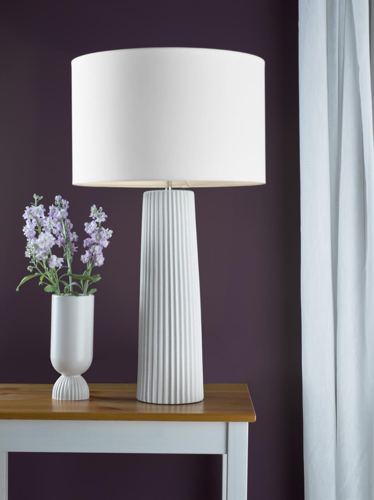 Myla Ceramic Table Lamp White With Shade
