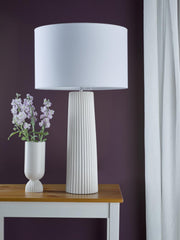 Myla Ceramic Table Lamp White With Shade