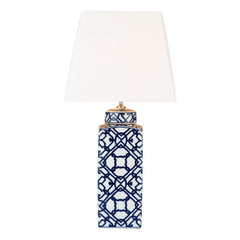 Mystic Table Lamp Blue Ceramic With Shade