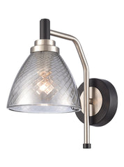 Metro 1lt Wall Light matt black and satin nickel