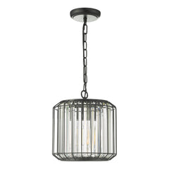 Naeva Pendant Satin Black & Crystal