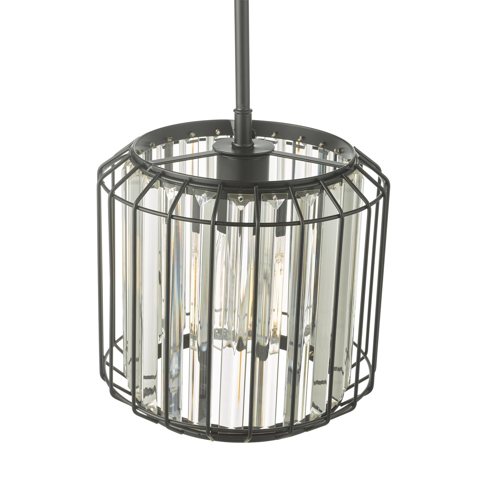 Naeva Pendant Satin Black & Crystal