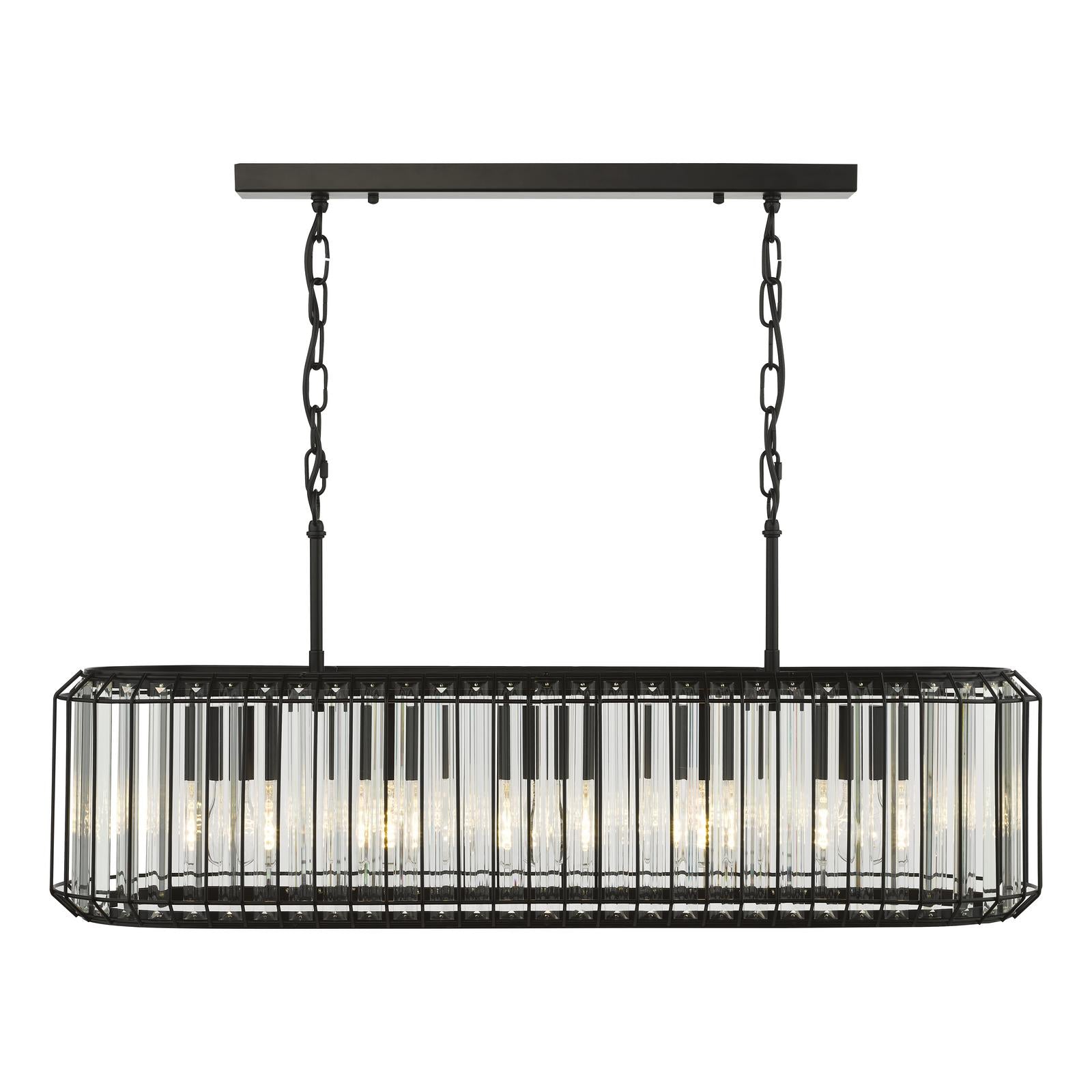 Naeva 5 Light Pendant Matt Black and Crystal