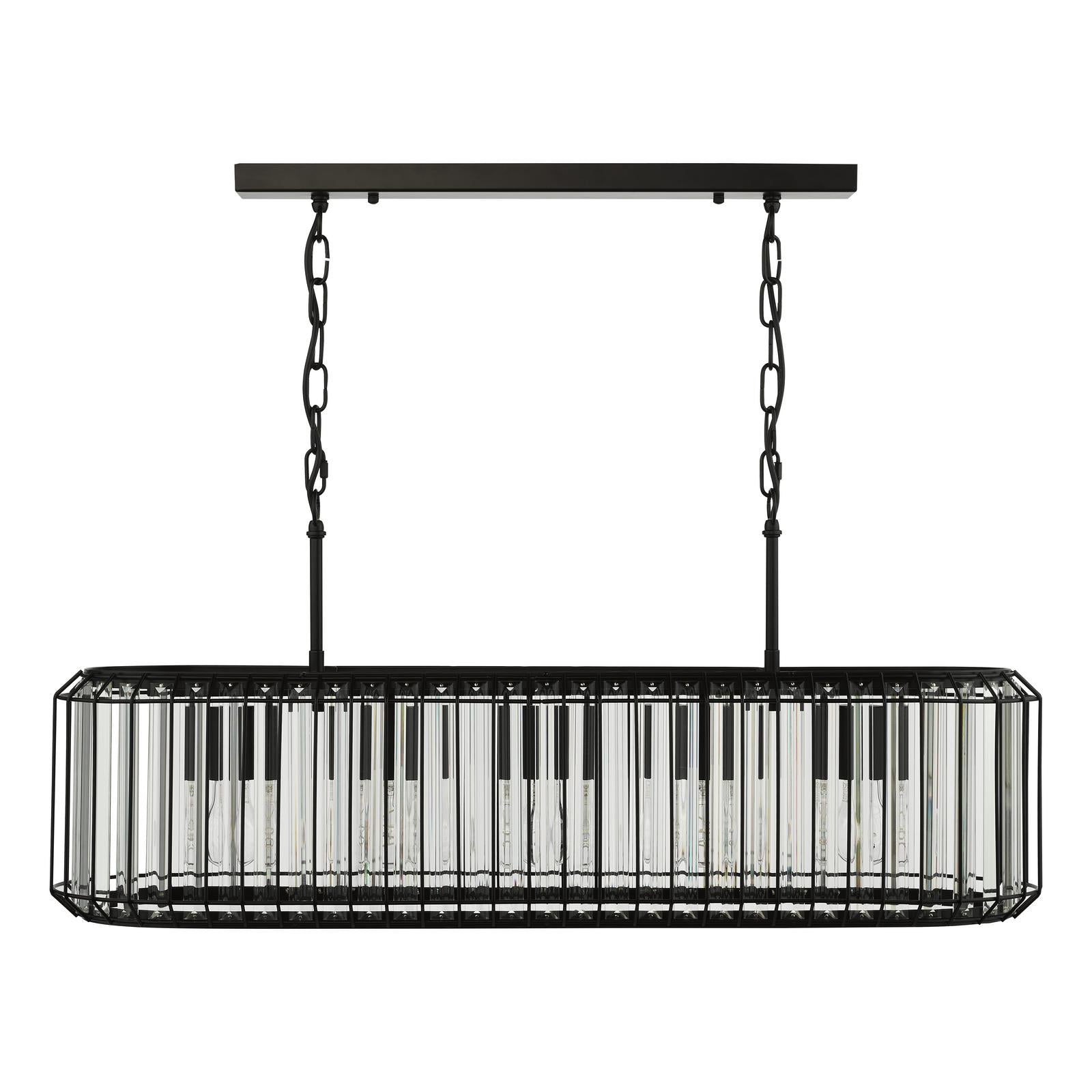 Naeva 5 Light Pendant Matt Black and Crystal