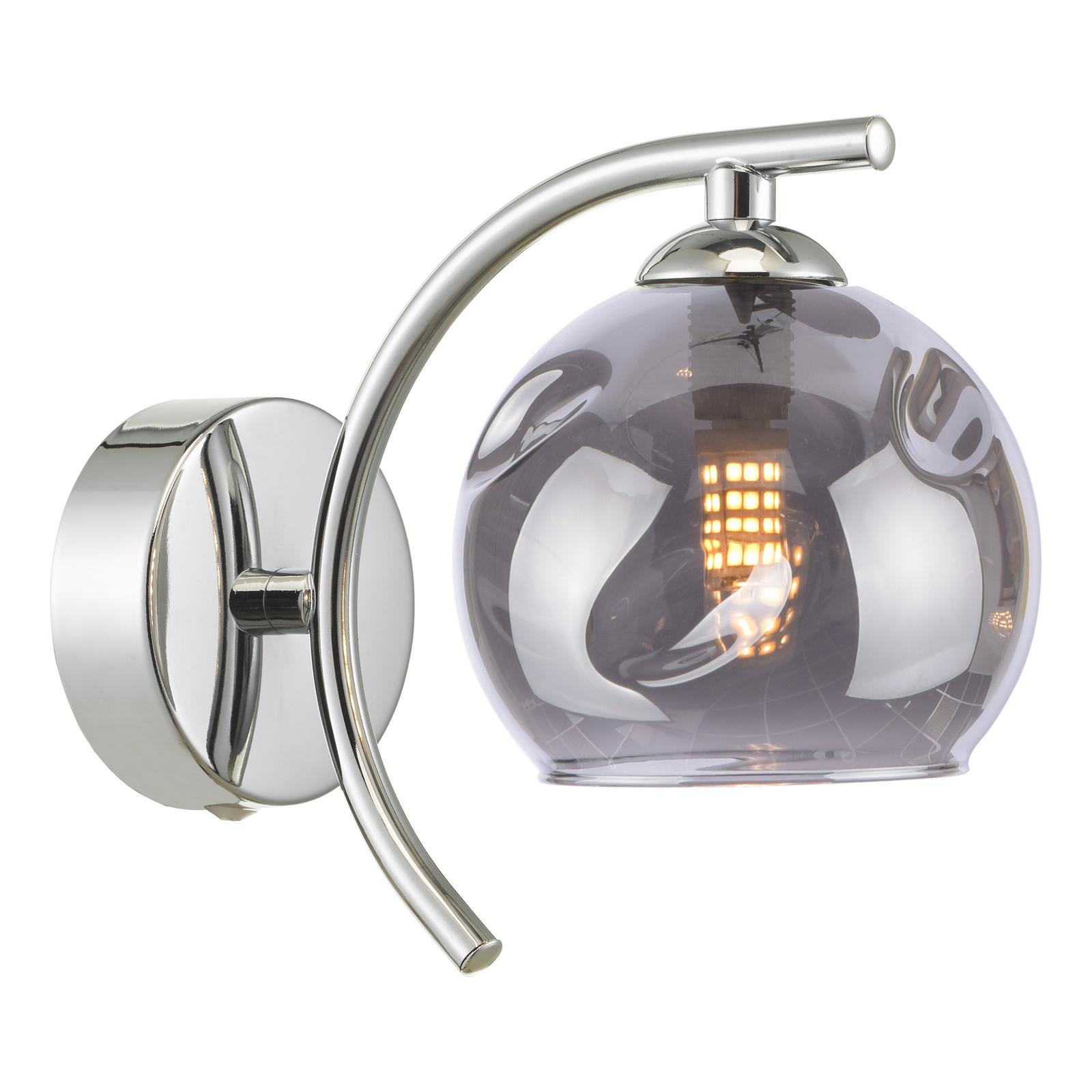Nakita Wall Light Polished Chrome With Organic Smoked Glass