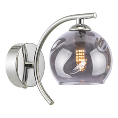Nakita Wall Light Polished Chrome With Organic Smoked Glass