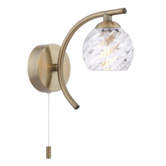 Nakita Wall Light Antique Brass With Twisted Open Glass