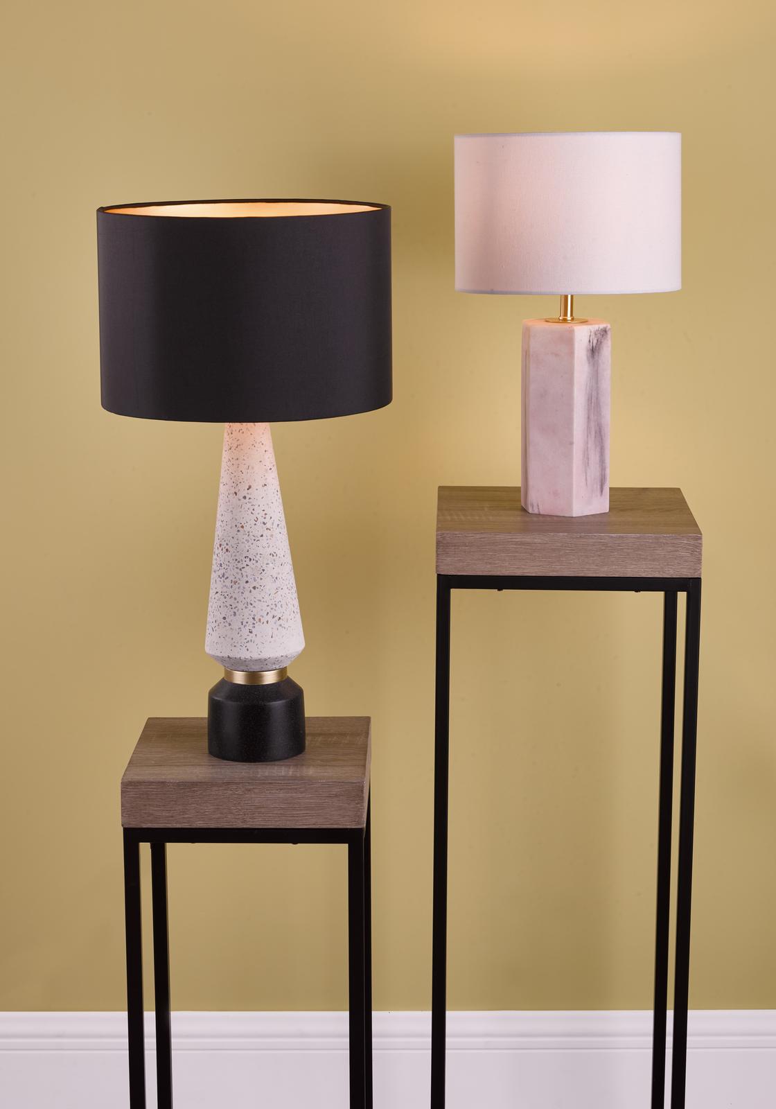Nalani Table Lamp Pink Marble Effect With Shade