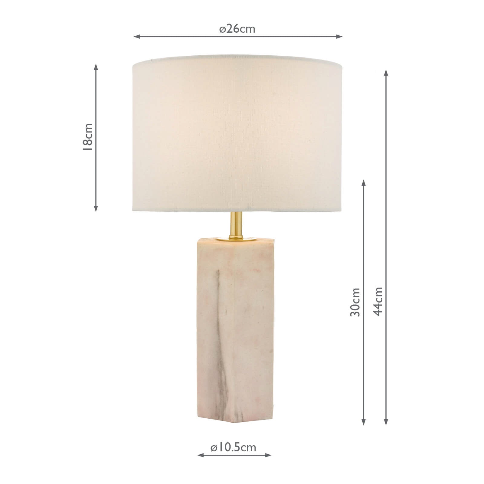 Nalani Table Lamp Pink Marble Effect With Shade