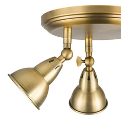 Nathaniel 3 Light Plate Spotlight Aged Brass