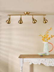 Nathaniel 4 Light Bar Spotlight Aged Brass
