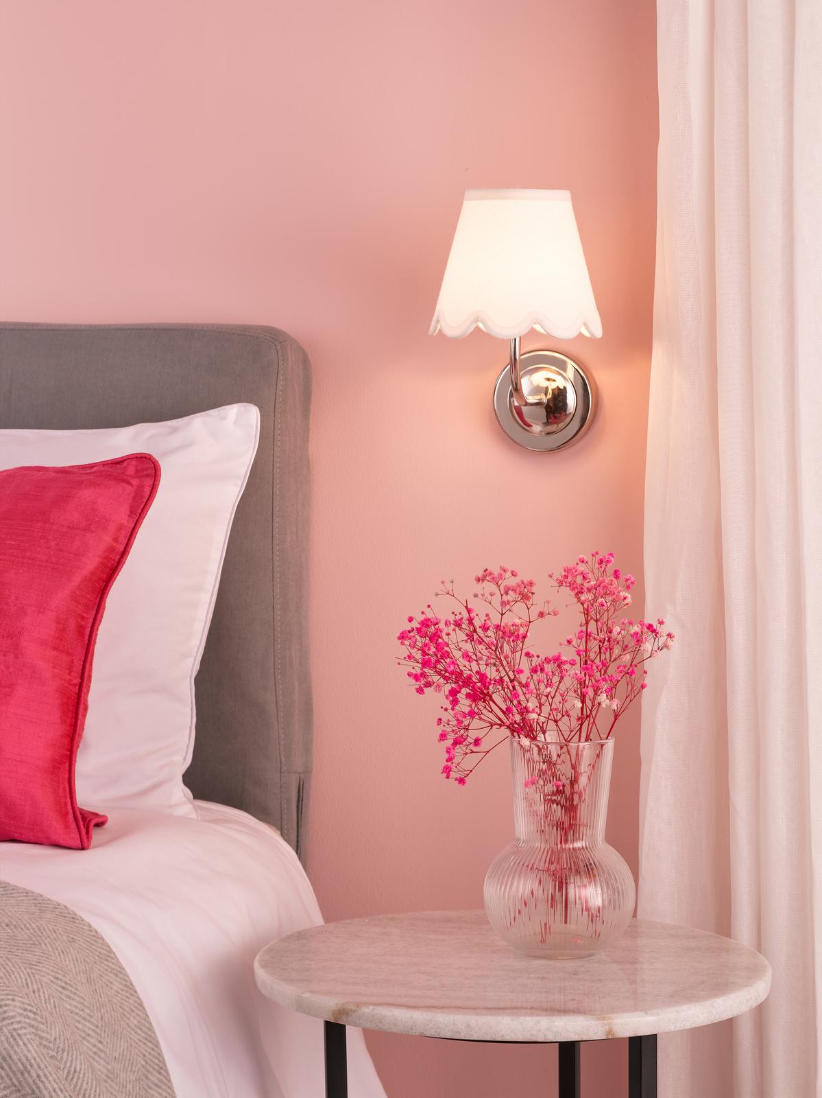 Navarro Rechargeable Wall Light Polished Nickel With Shade LED