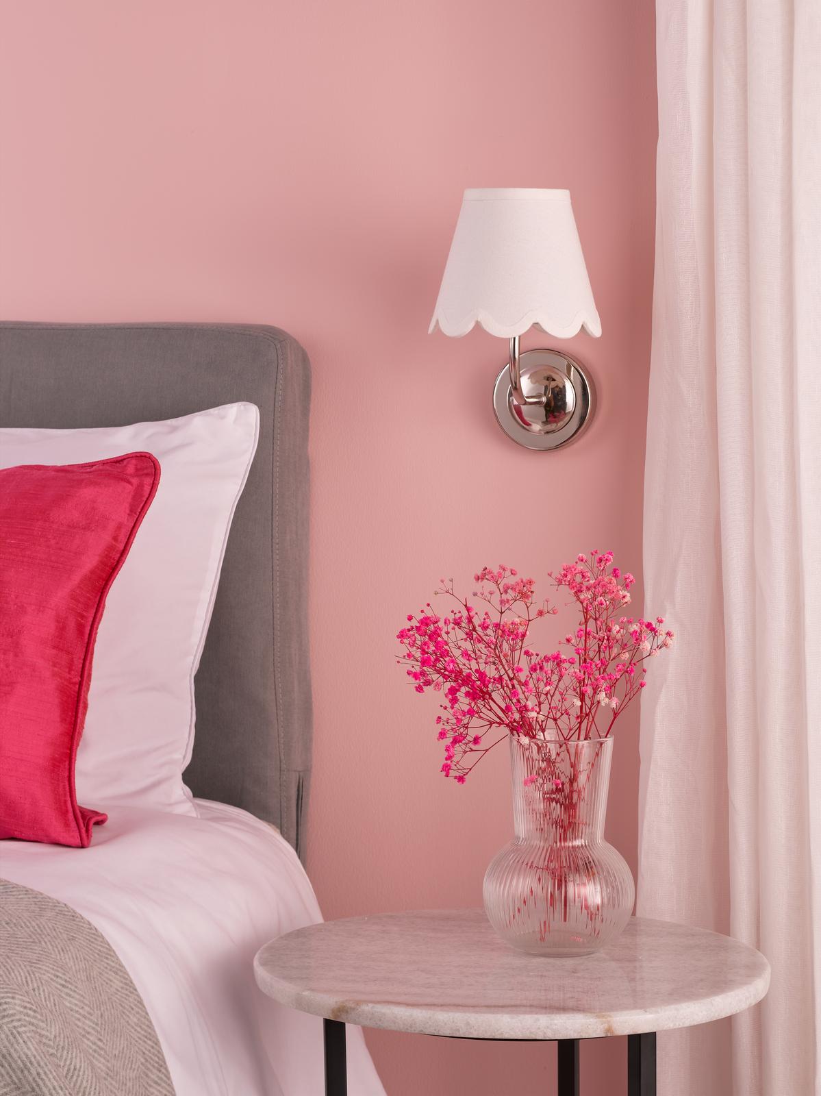 Navarro Rechargeable Wall Light Polished Nickel With Shade LED