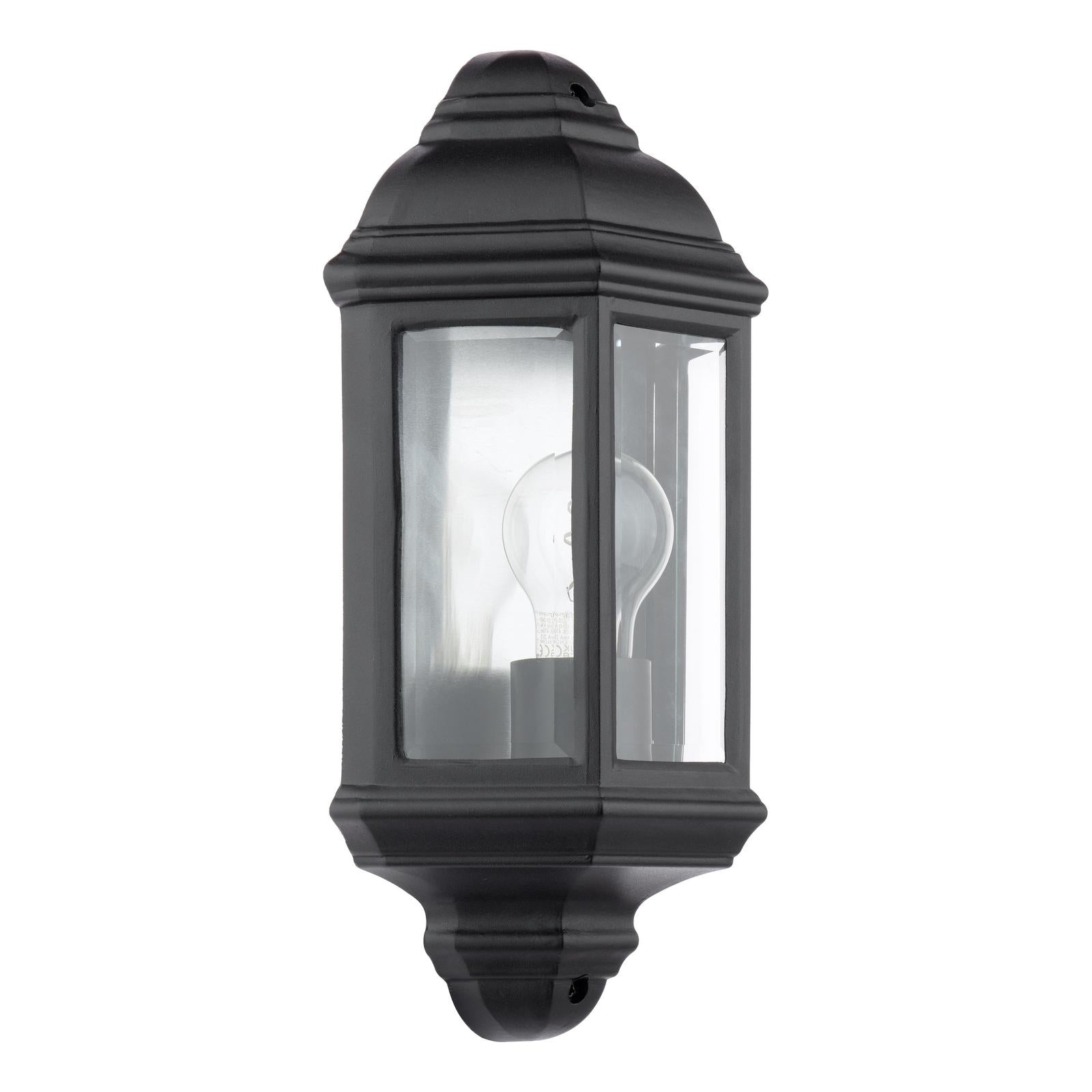 Nelson Outdoor Wall Light Matt Black and Glass IP44