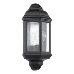 Nelson Outdoor Wall Light Matt Black and Glass IP44