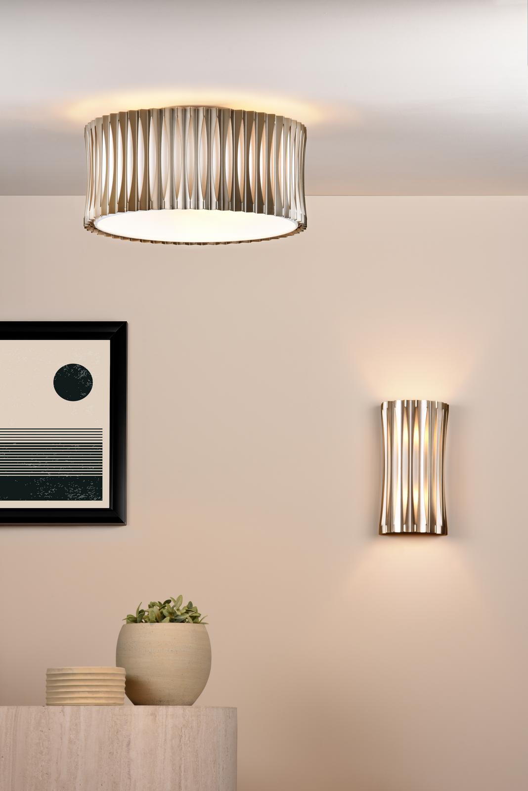 Netra 2 Light Wall Light Satin Bronze and Ivory