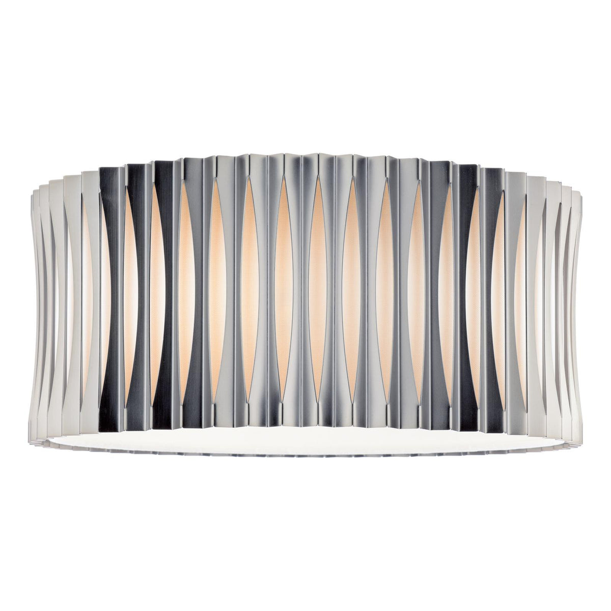 Netra 3 Light Flush Satin Bronze and Ivory