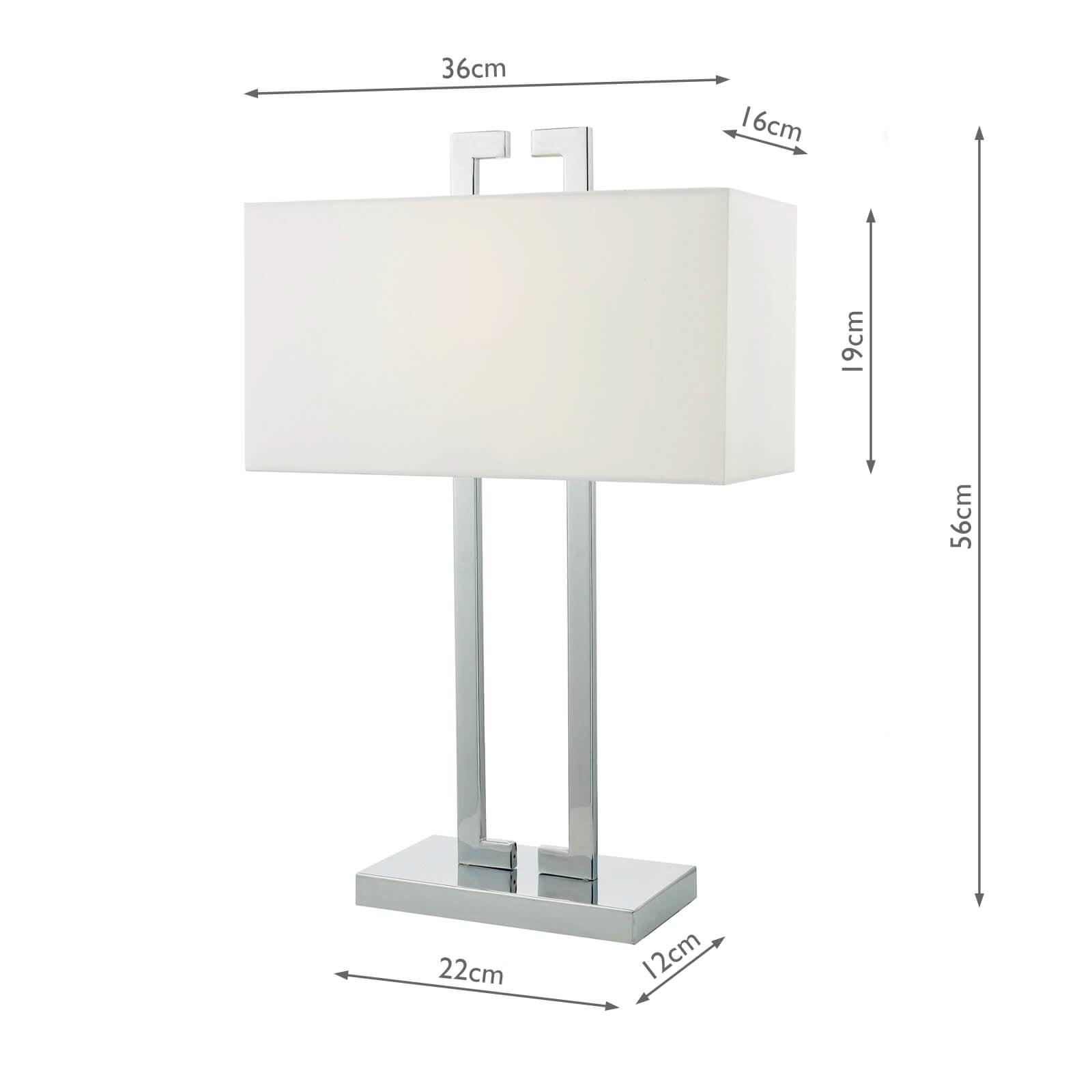 Nile Table Lamp Polished Chrome With Shade