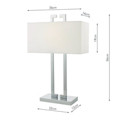 Nile Table Lamp Polished Chrome With Shade