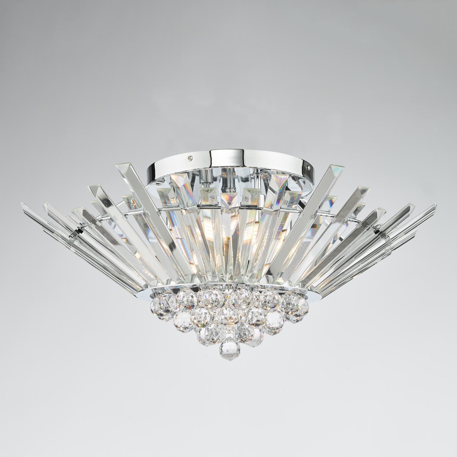Nimbus 5 Light Flush Polished Chrome Crystal