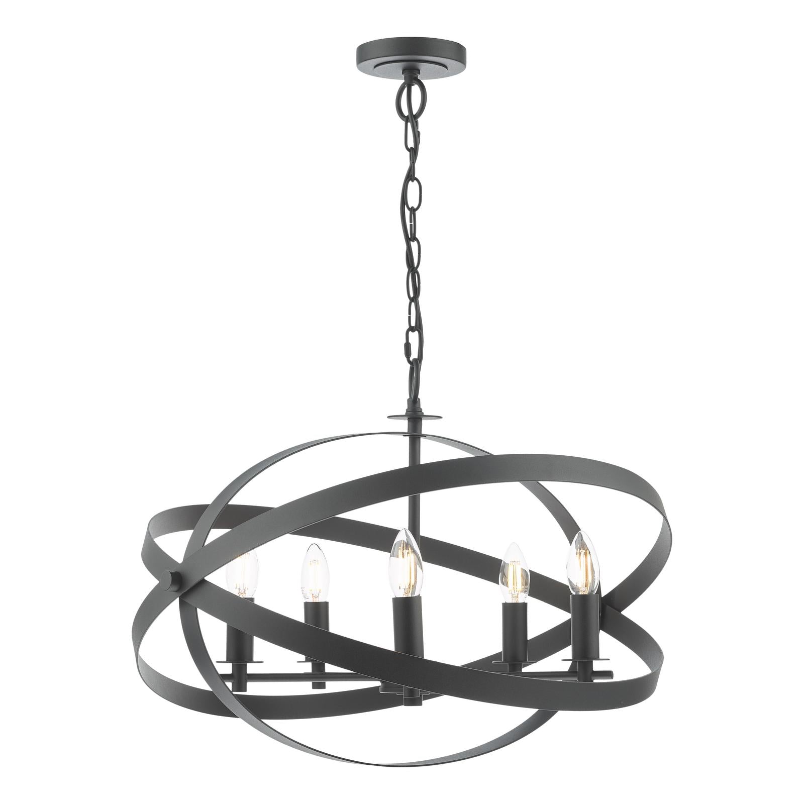 Nitya 5 Light Pendant Matt Black