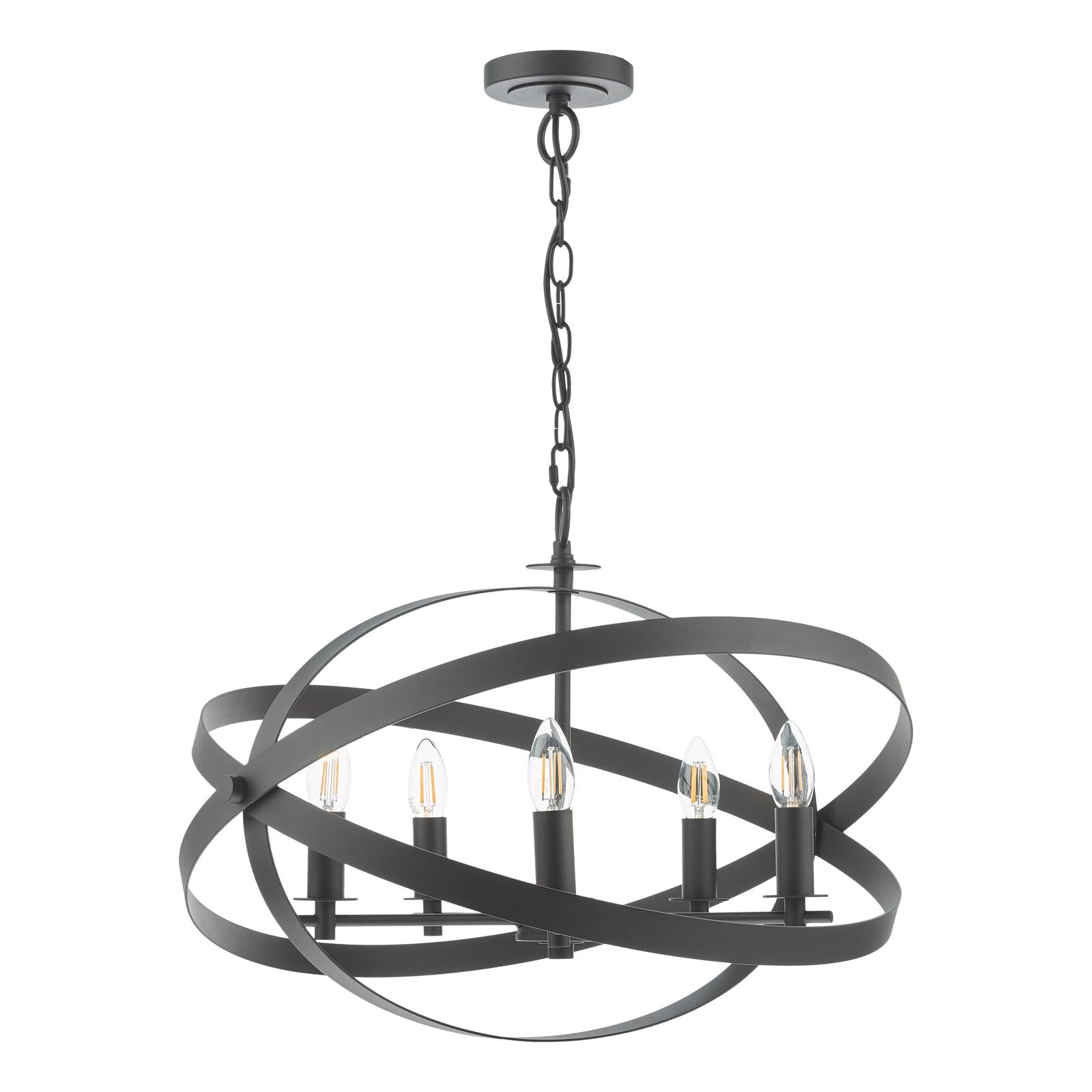 Nitya 5 Light Pendant Matt Black