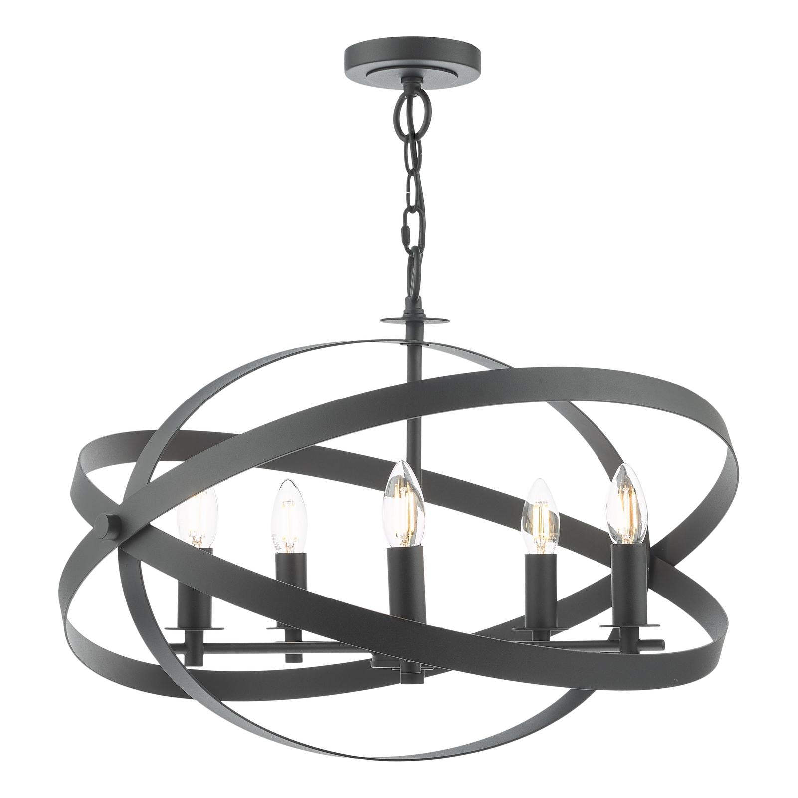 Nitya 5 Light Pendant Matt Black
