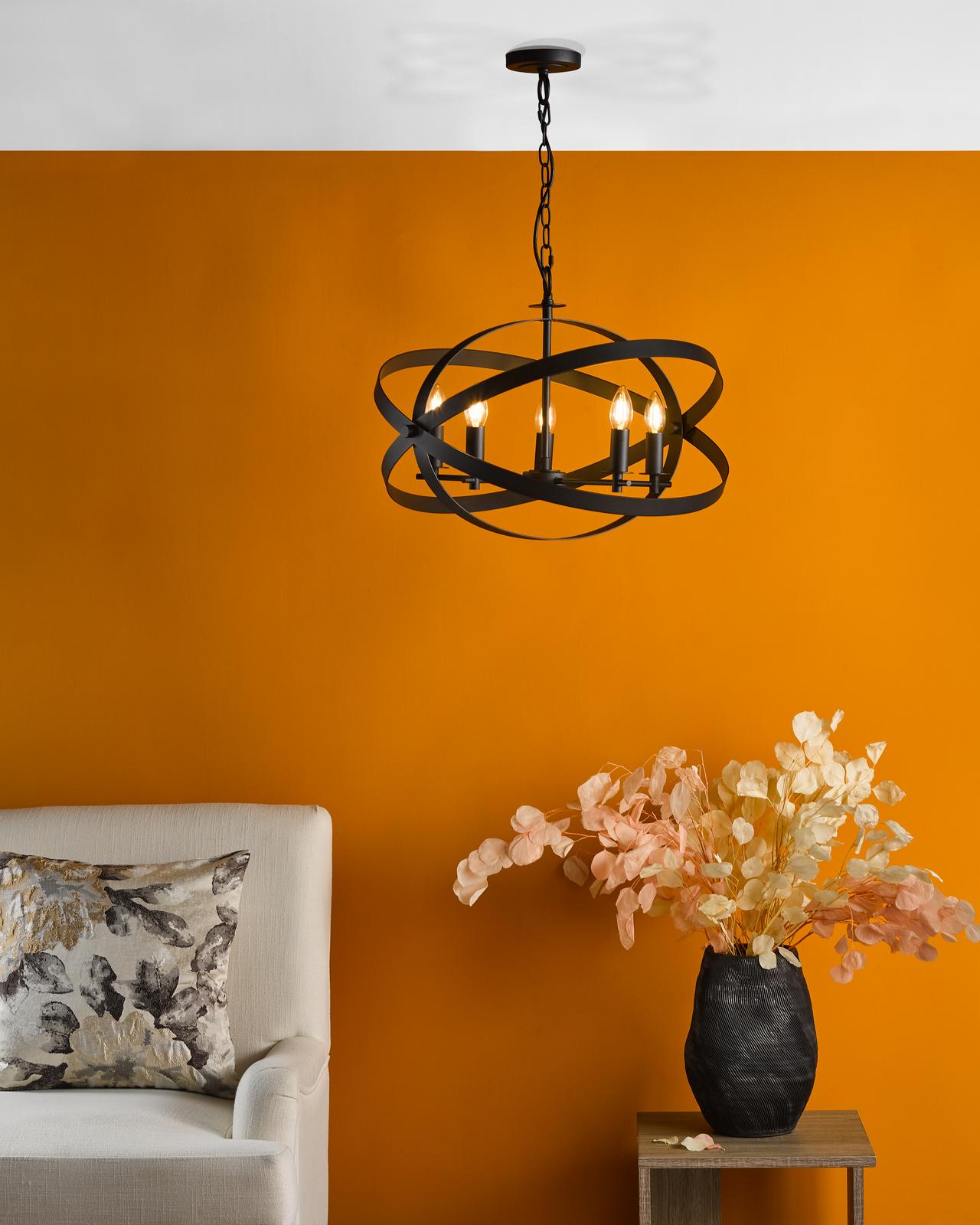 Nitya 5 Light Pendant Matt Black