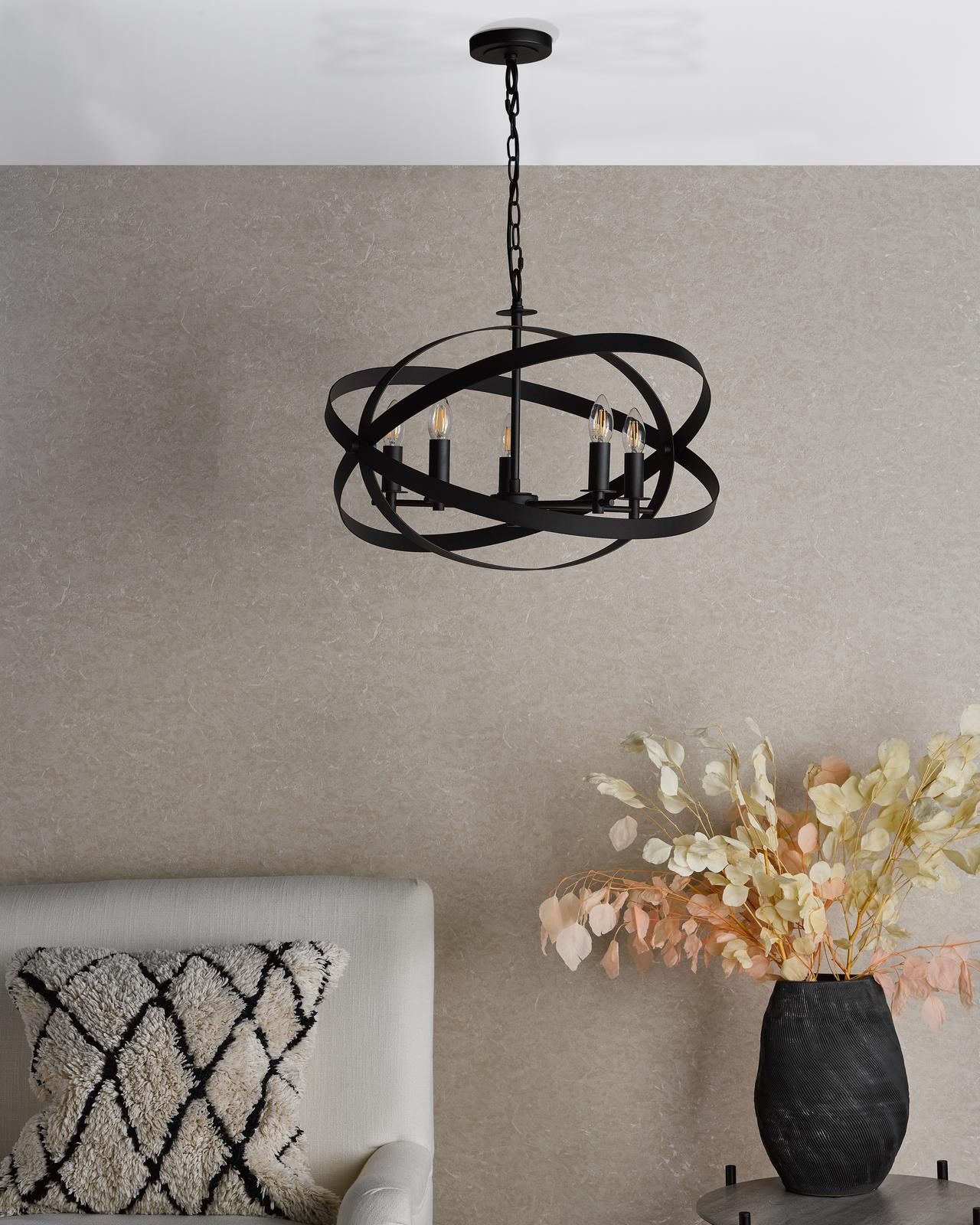 Nitya 5 Light Pendant Matt Black