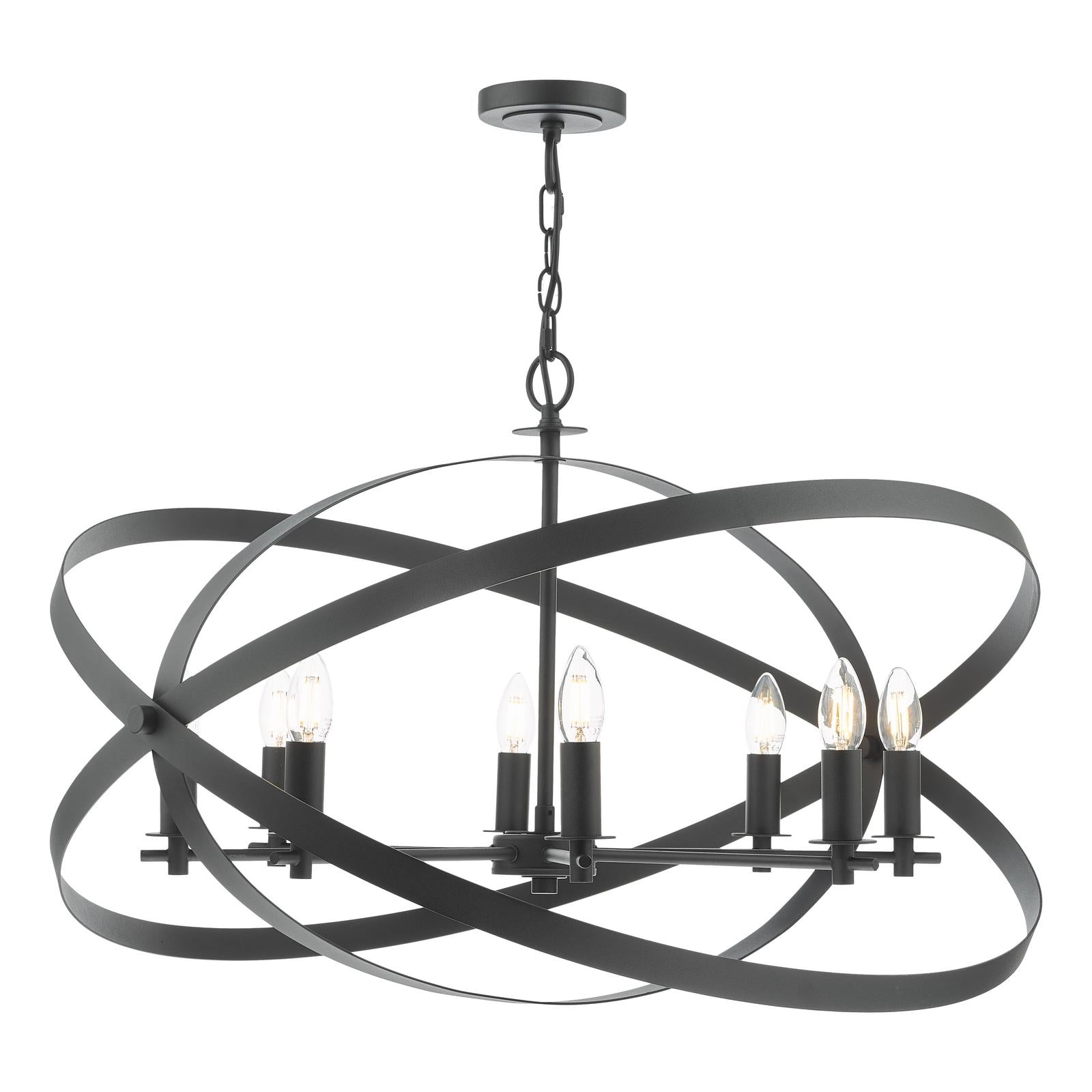 Nitya 8 Light Pendant Matt Black