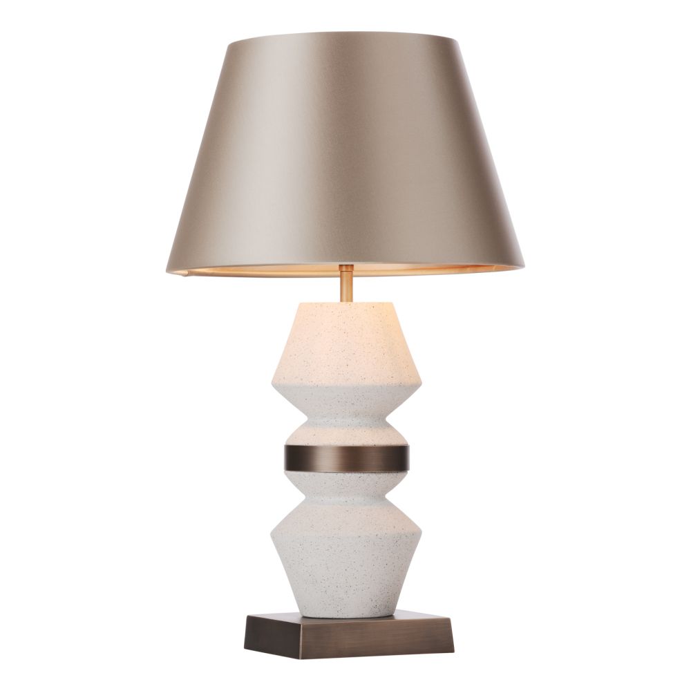 Nix table lamp in stone and antique brass