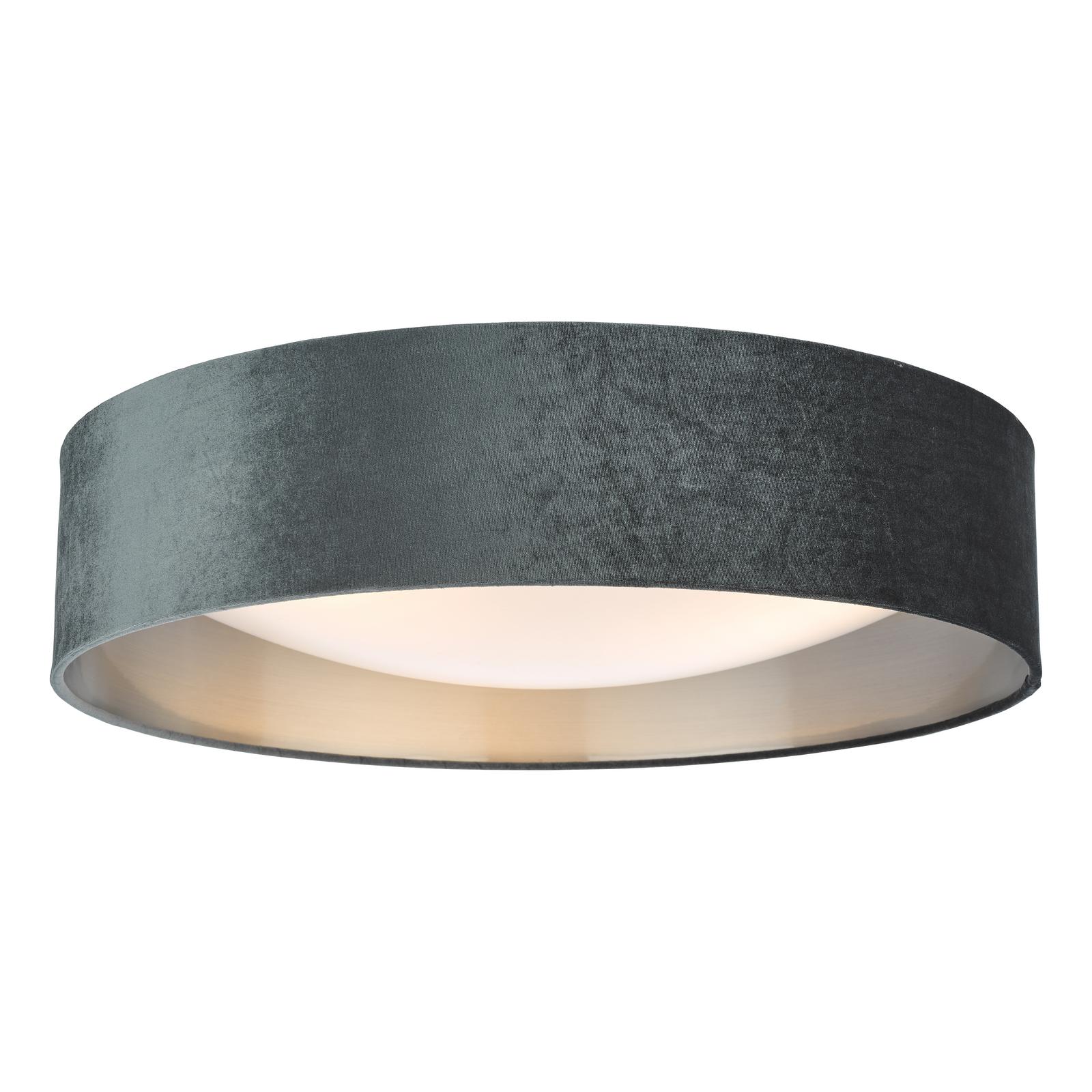 Nysa 3 Light Flush Velvet Dark Grey Shade 60cm