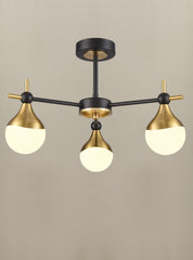 Nexus 3lt semi flush Fitting matt black and aged brass