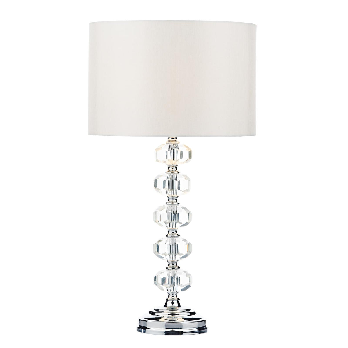 Oleana Table Lamp Polished Chrome Crystal With Shade
