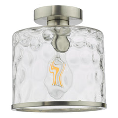 Olsen Semi-Flush Satin Chrome and Glass