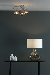 Onawa 3 Light Semi Flush Polished Chrome With Smoked Glass