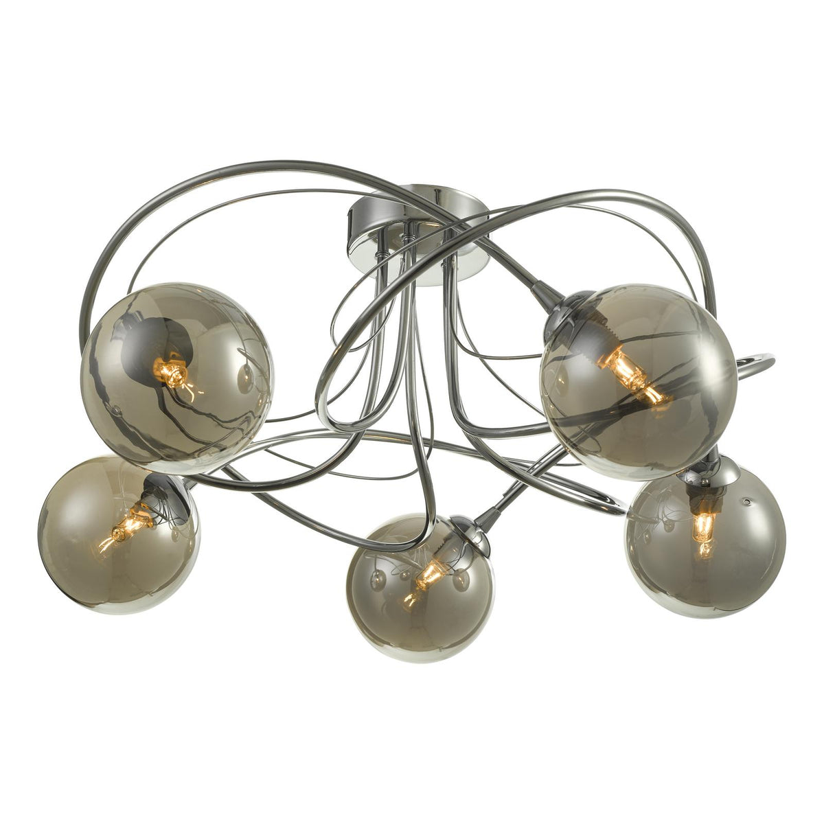 Onawa 5lt Semi Flush Polished Chrome With Smoked Glass