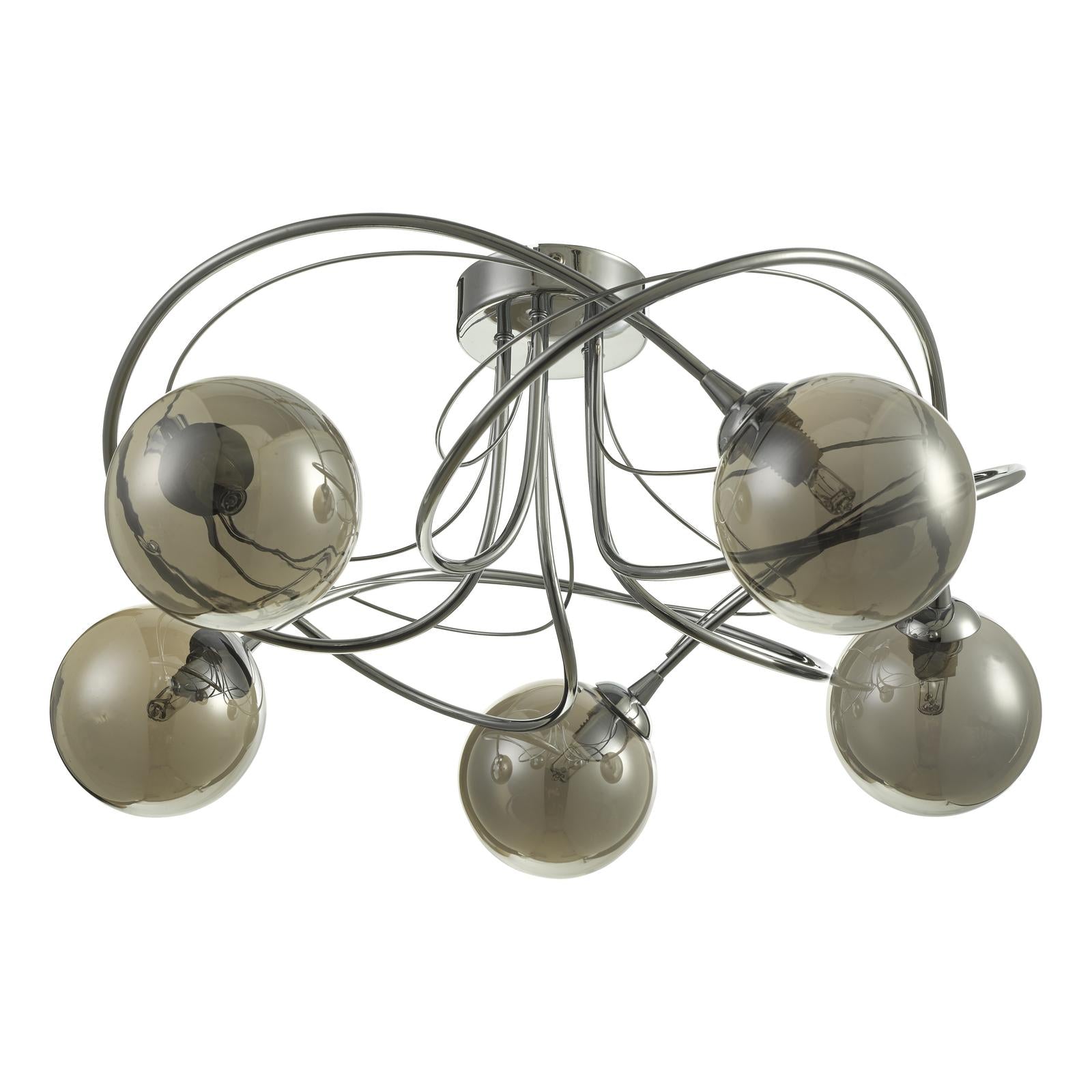 Onawa 5lt Semi Flush Polished Chrome With Smoked Glass