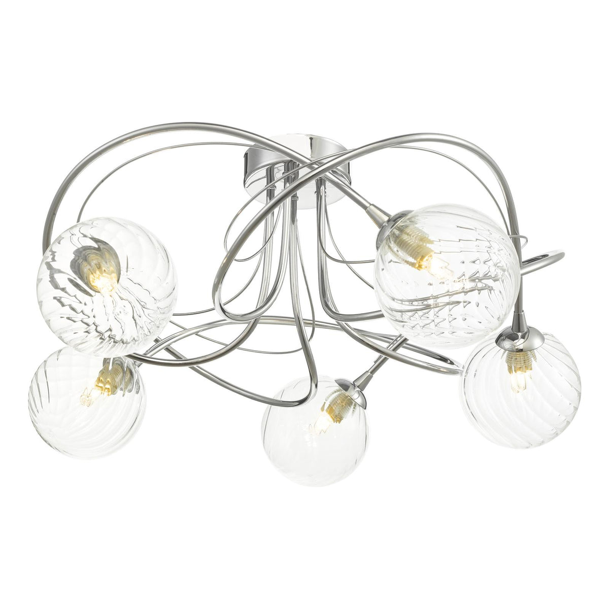 Onawa 5lt Semi Flush Polished Chrome With Twisted Glass