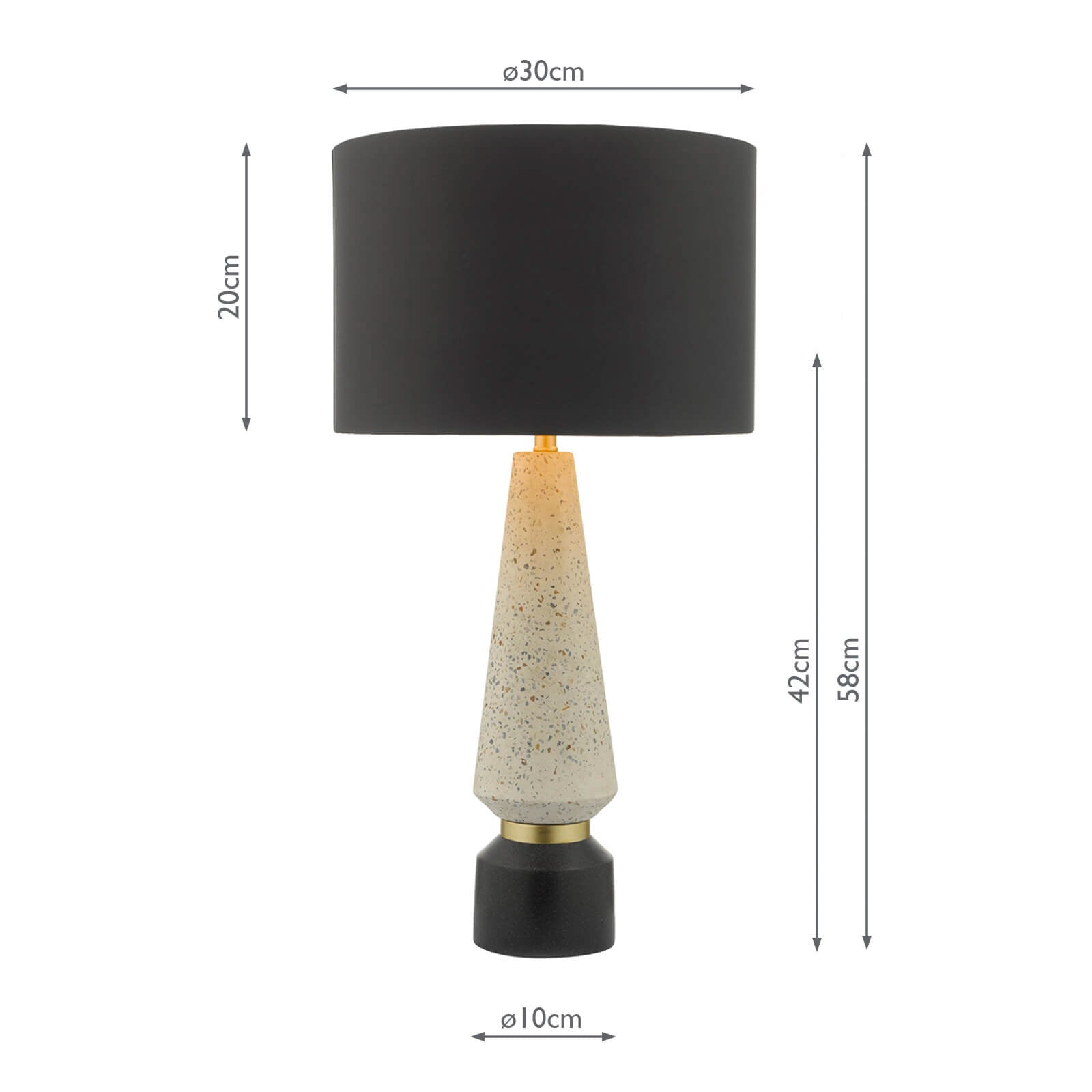 Onora Table Lamp White & Black With Shade